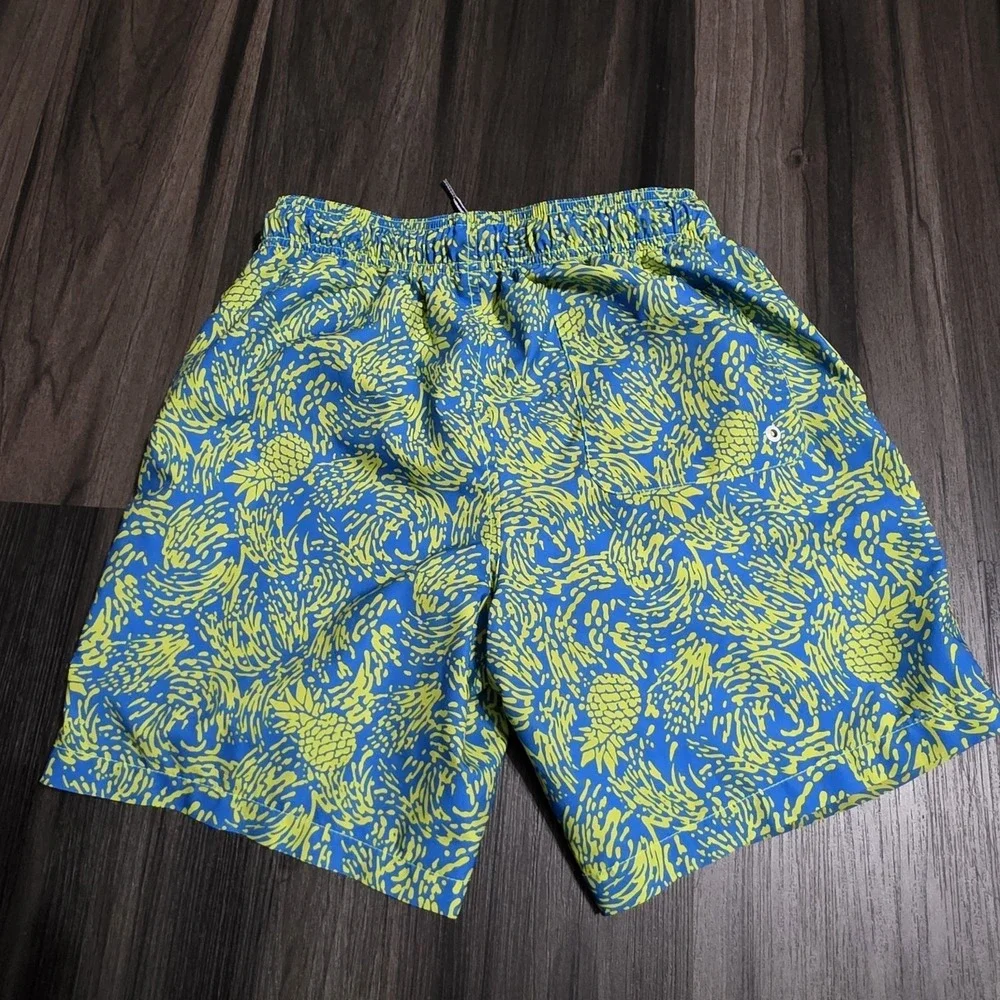 Mens Speedo Swim Suit Trunks Shorts Lined Size Small Blue Yellow Pineapple